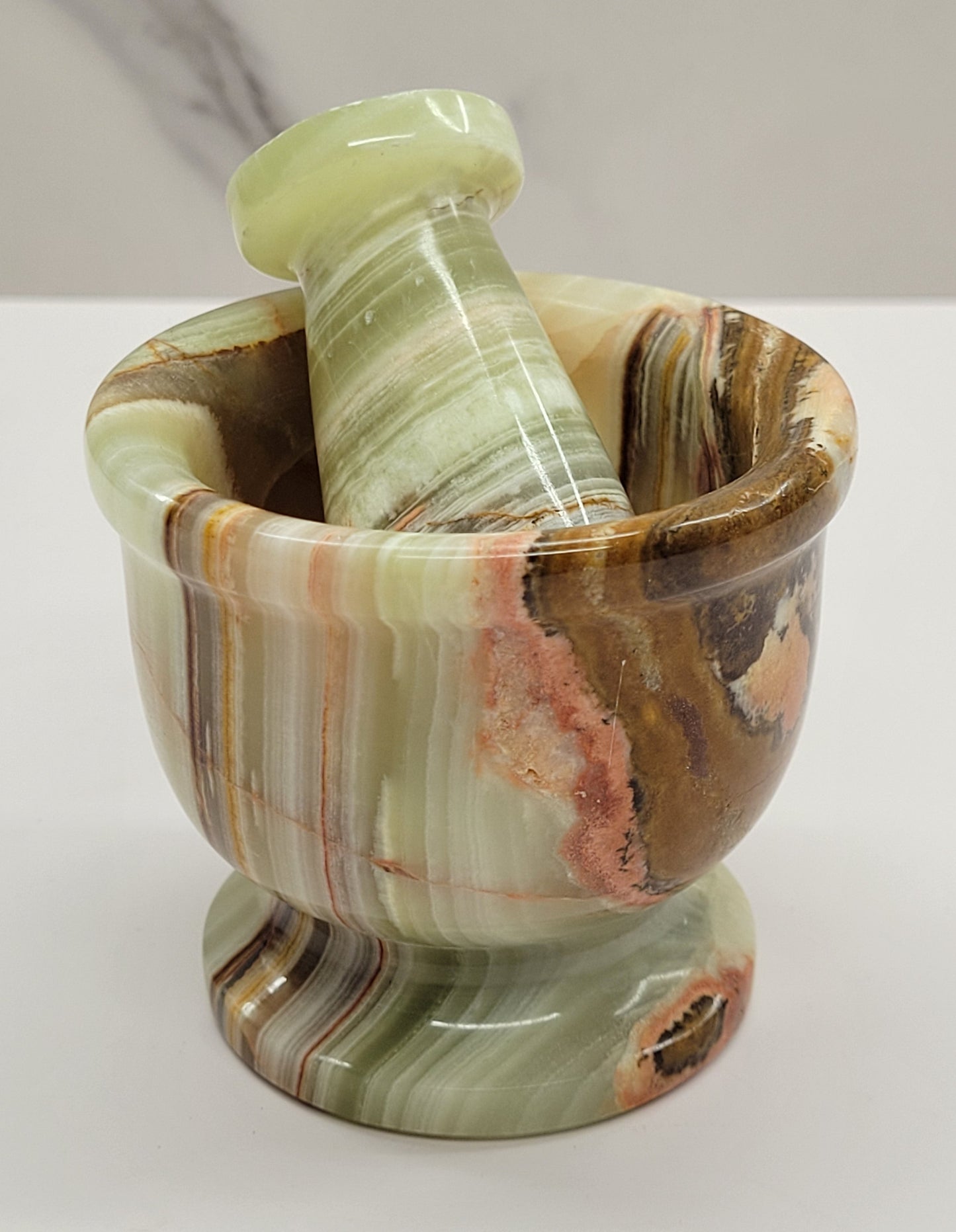 Green Onyx (Afghan Jade) Mortar & Pestle (small)