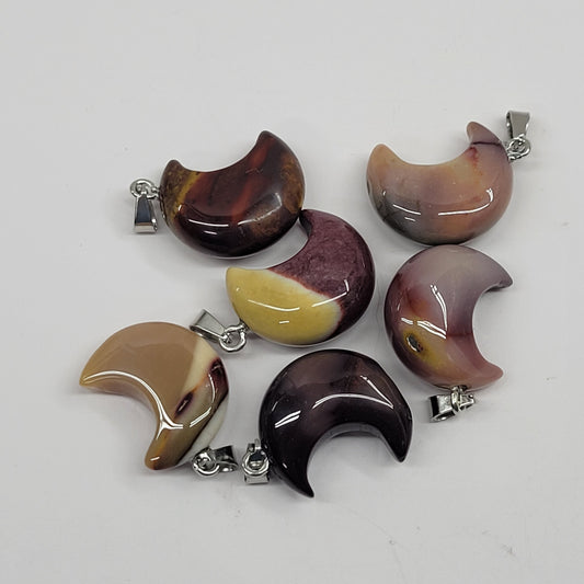 Mookaite pendant - star & moon