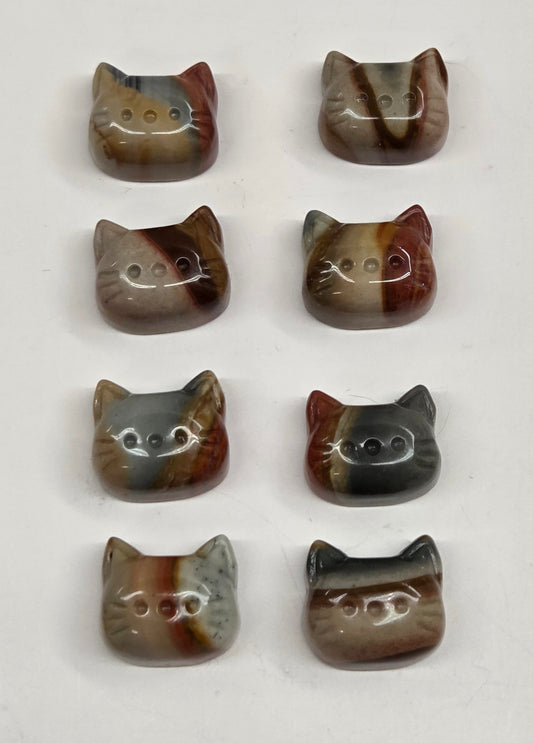 Alashan Agate mini carving - Cat/kitty head