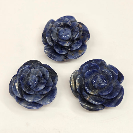 Sodalite rose carving
