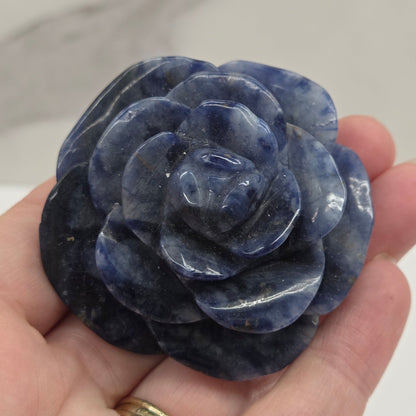 Sodalite rose carving