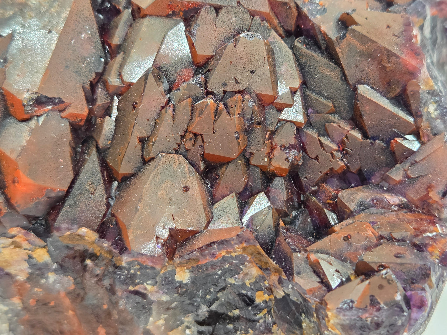 Hematite Included Amethyst clusters