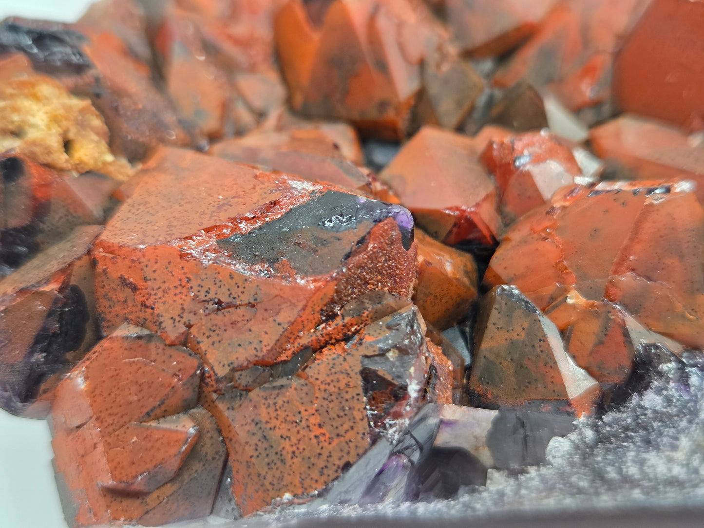 Hematite Included Amethyst clusters