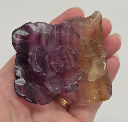 Fluorite Rose carving