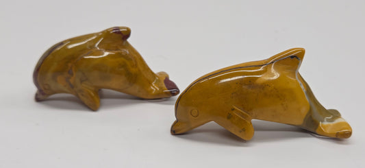 Mookaite dolphin carving