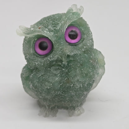 Resin owls w/ crystal chips