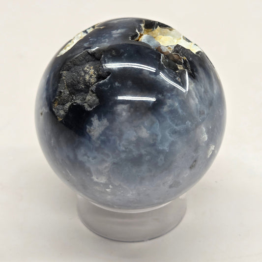 Blue Plume Agate sphere