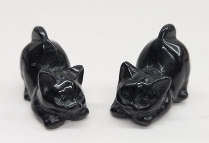 Cat/kitty carvings - playful (X-small)