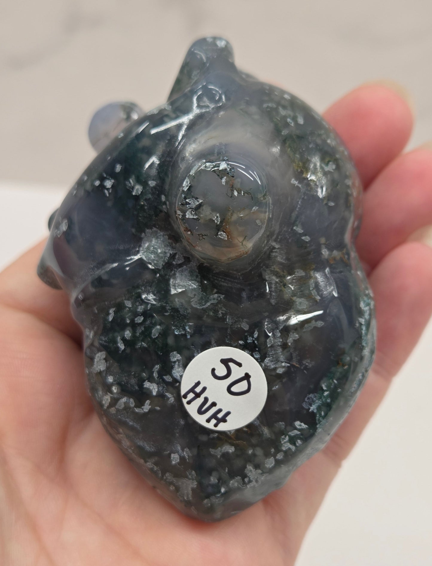 Moss Agate anatomical heart