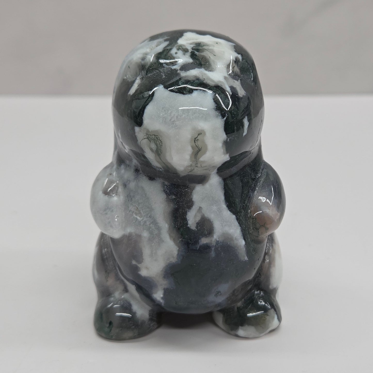 Chubby belly dino - Moss Agate (medium)