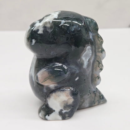 Chubby belly dino - Moss Agate (medium)