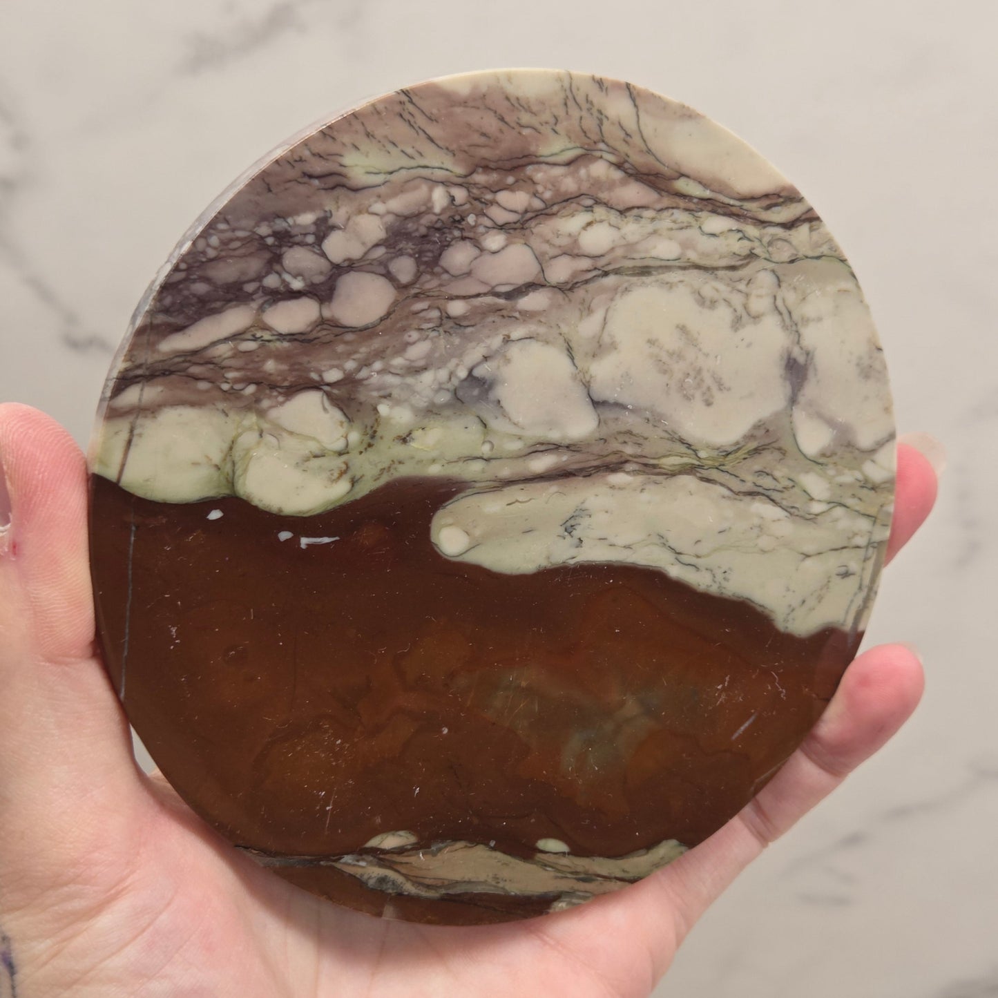 Picture Jasper large round/trivet