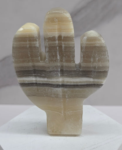 Banded Calcite Cactus carving