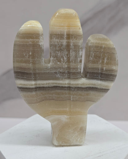 Banded Calcite Cactus carving