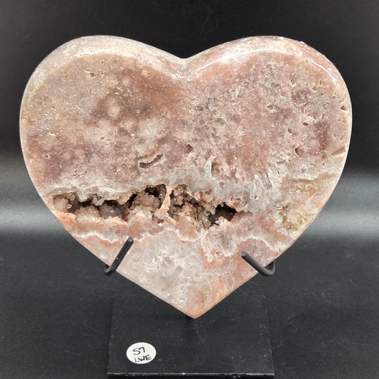 Pink Amethyst heart (on stand)