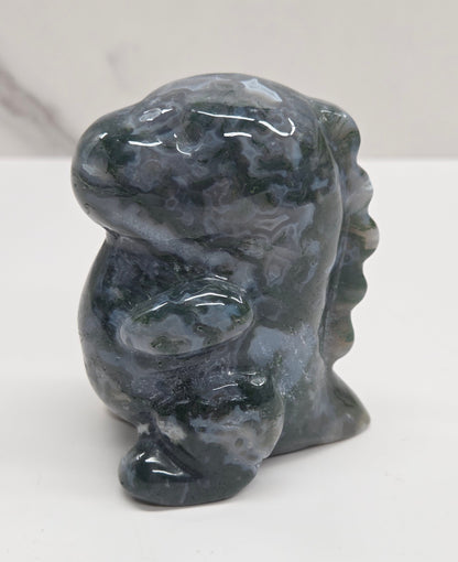 Chubby belly dino - Moss Agate (medium)