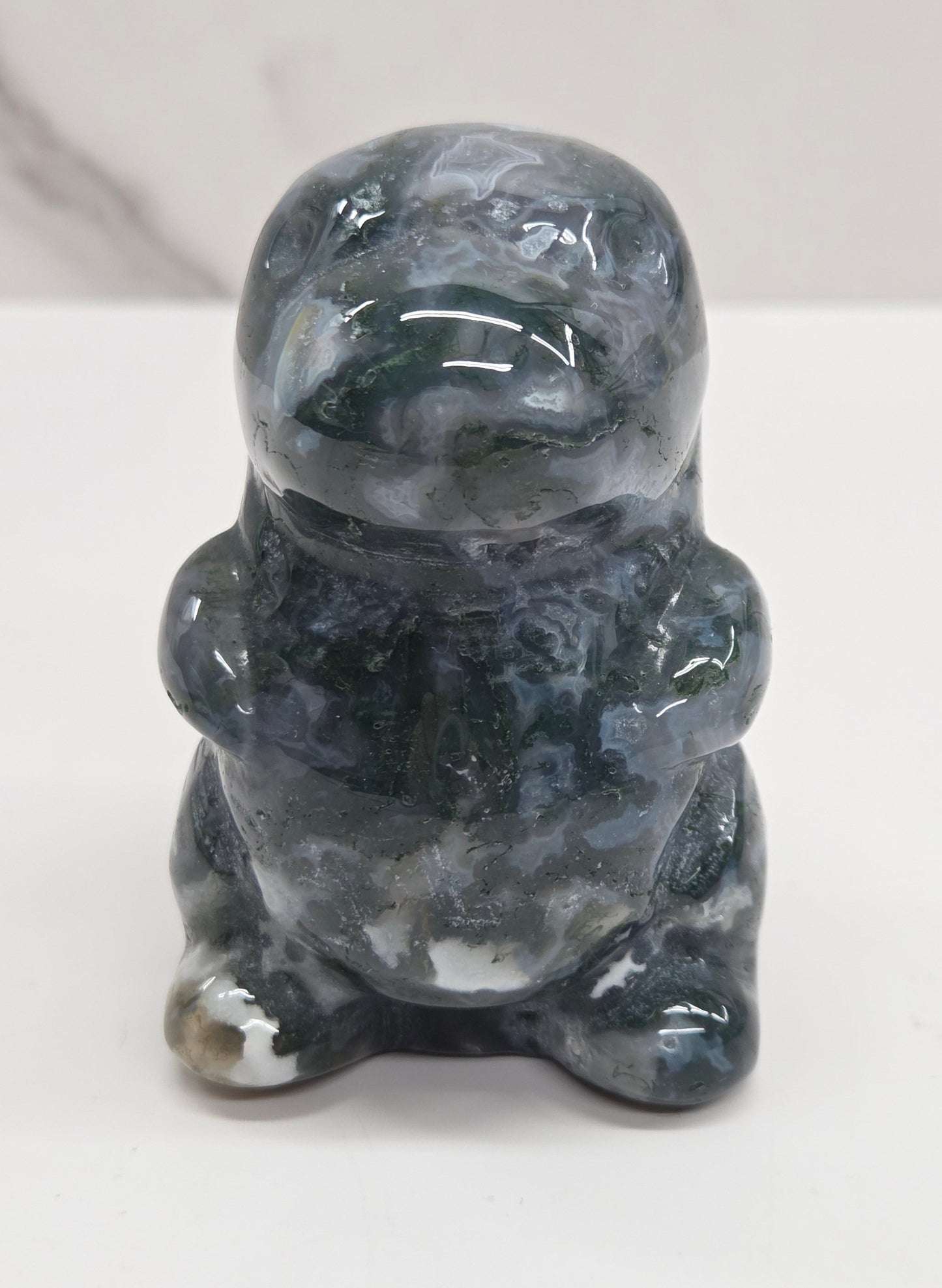 Chubby belly dino - Moss Agate (medium)
