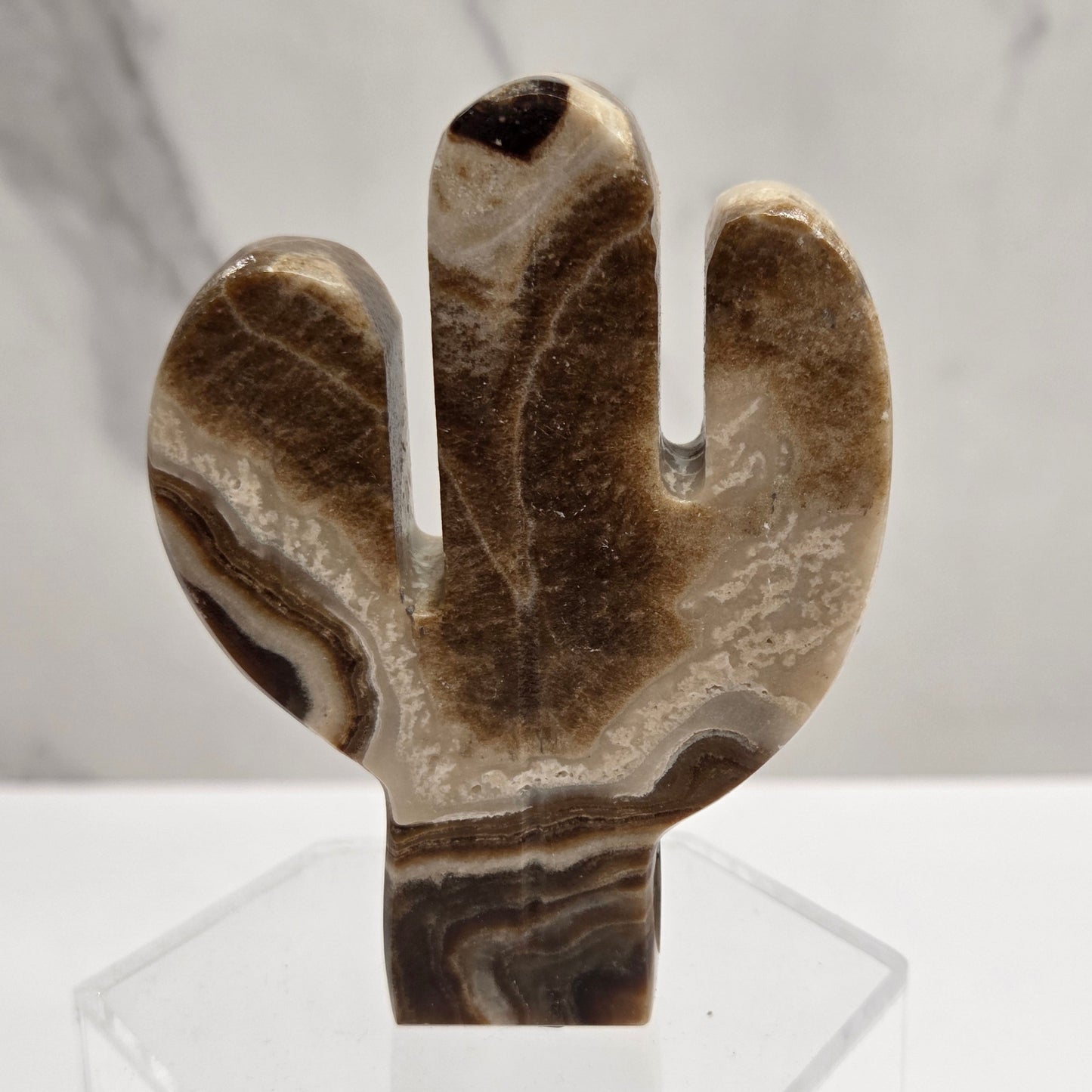Banded Calcite Cactus carving