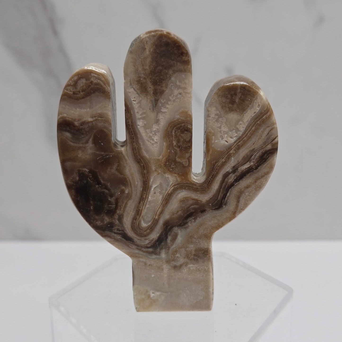 Banded Calcite Cactus carving