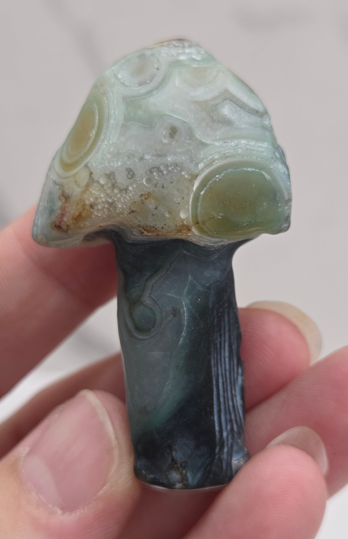 Gobi Agate mushroom carvings