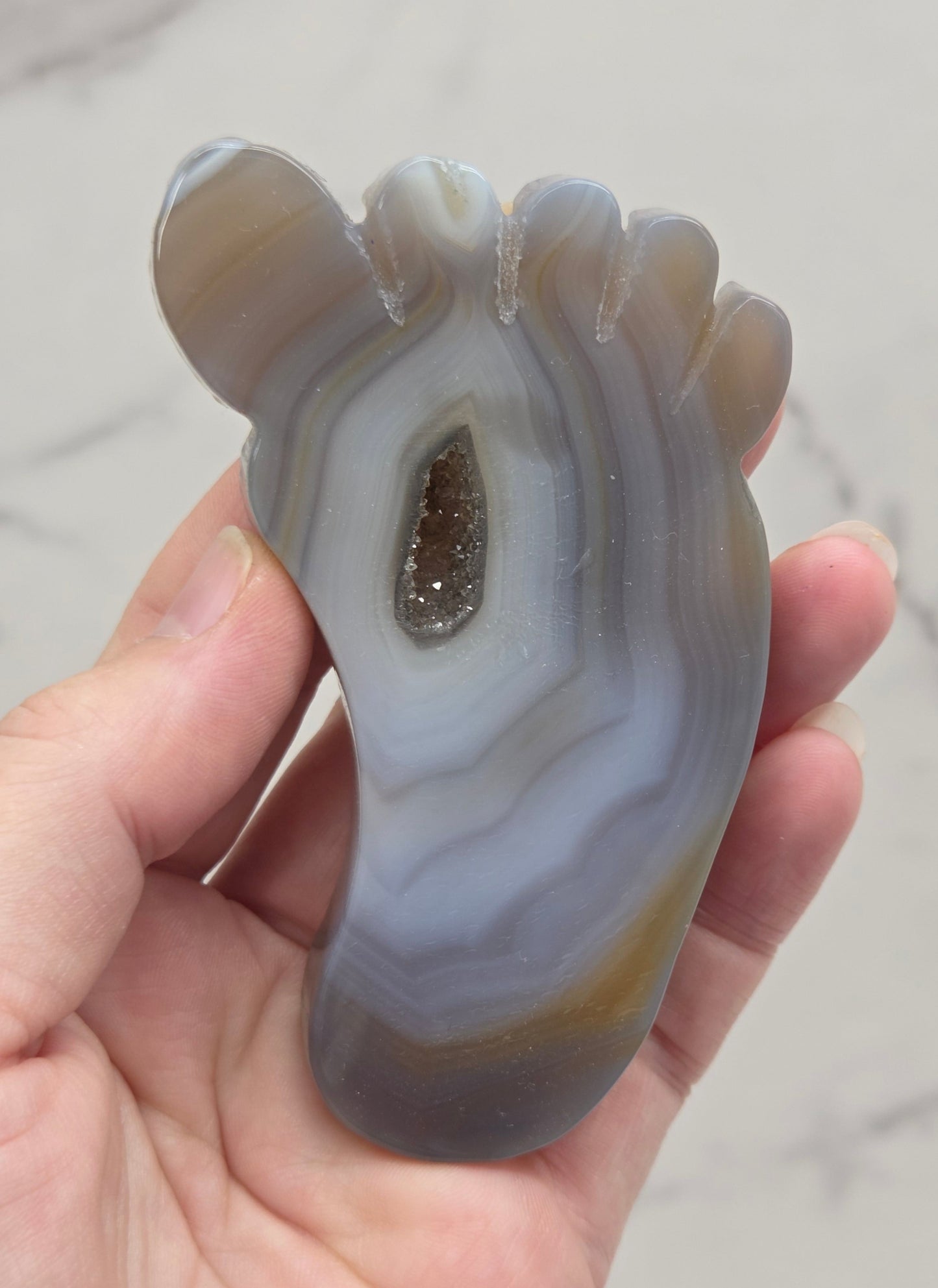 Drusy Agate foot carvings