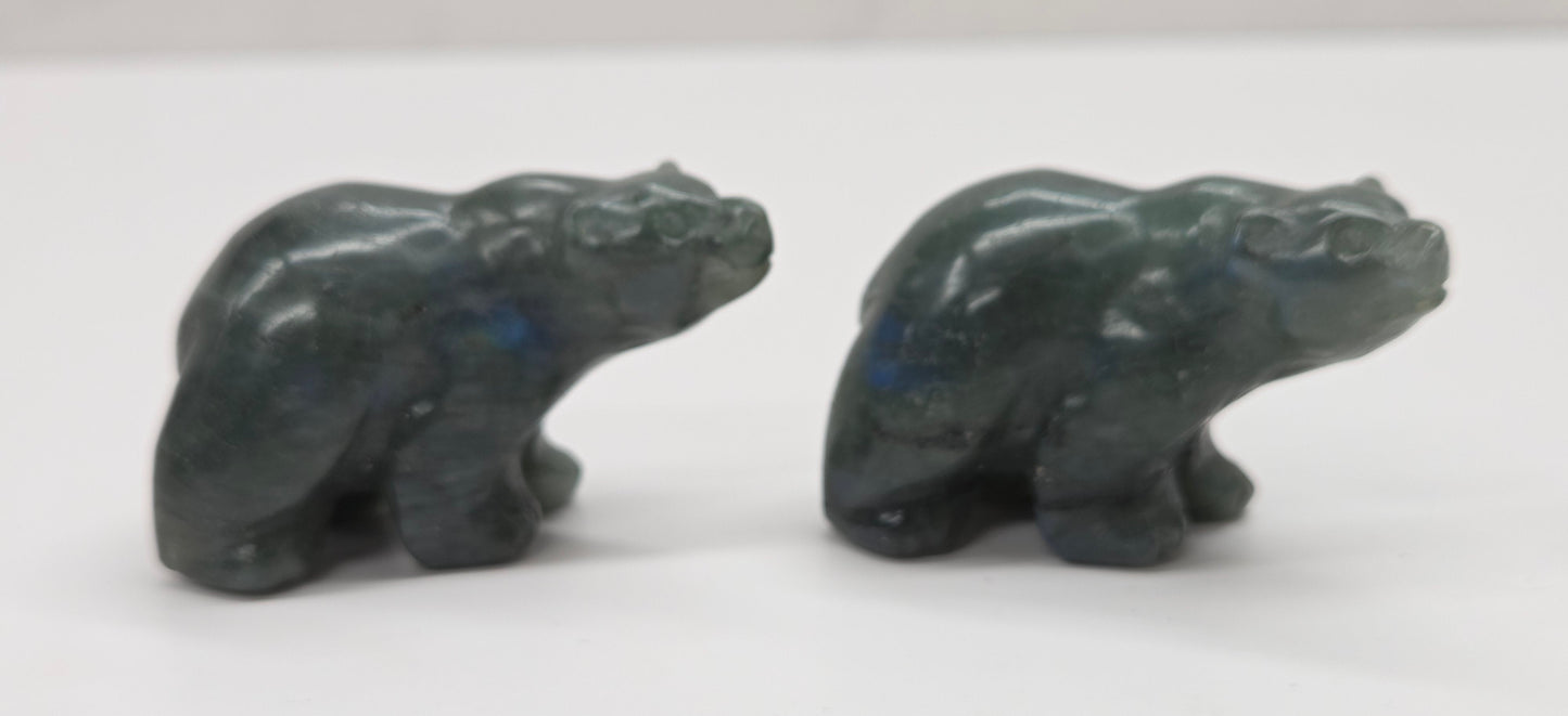 Bear carving - Labradorite (small)