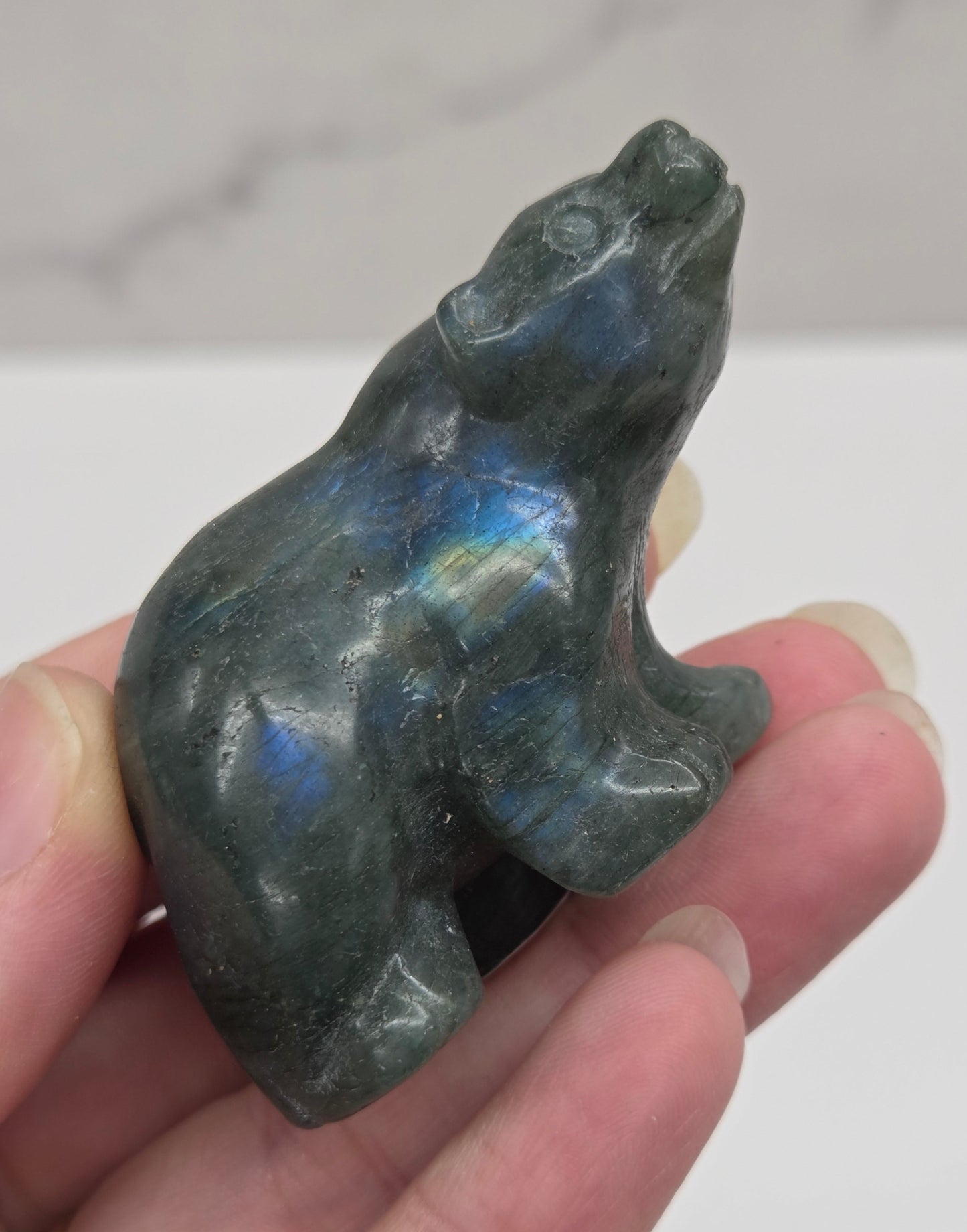 Bear carving - Labradorite (small)