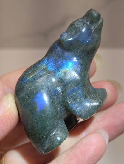 Bear carving - Labradorite (small)