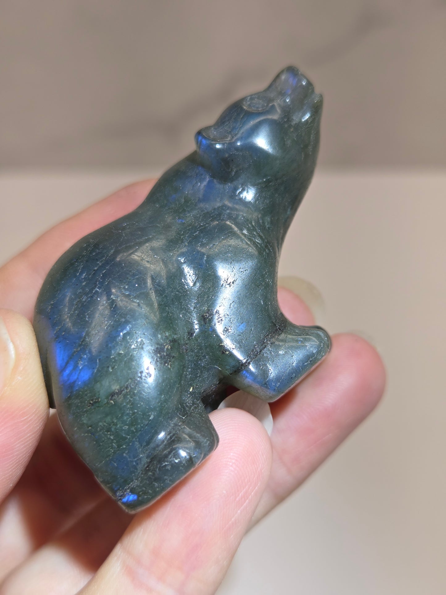 Bear carving - Labradorite (small)