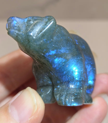 Bear carving - Labradorite (small)
