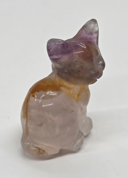 Cat/kitty carvings - side sitting (L)