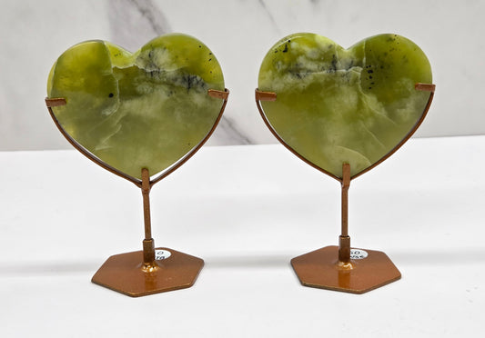 Vesuvianite heart on stand