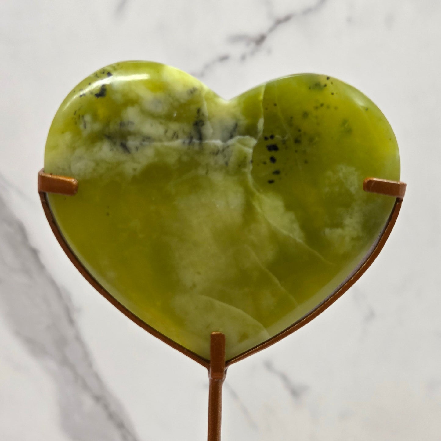 Vesuvianite heart on stand