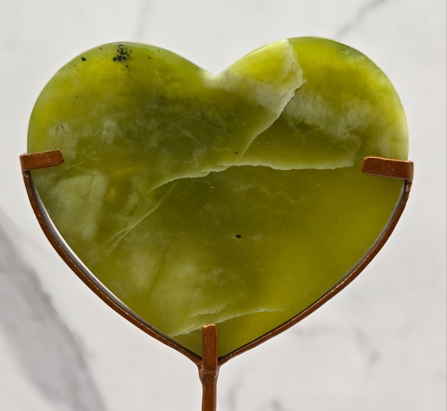 Vesuvianite heart on stand