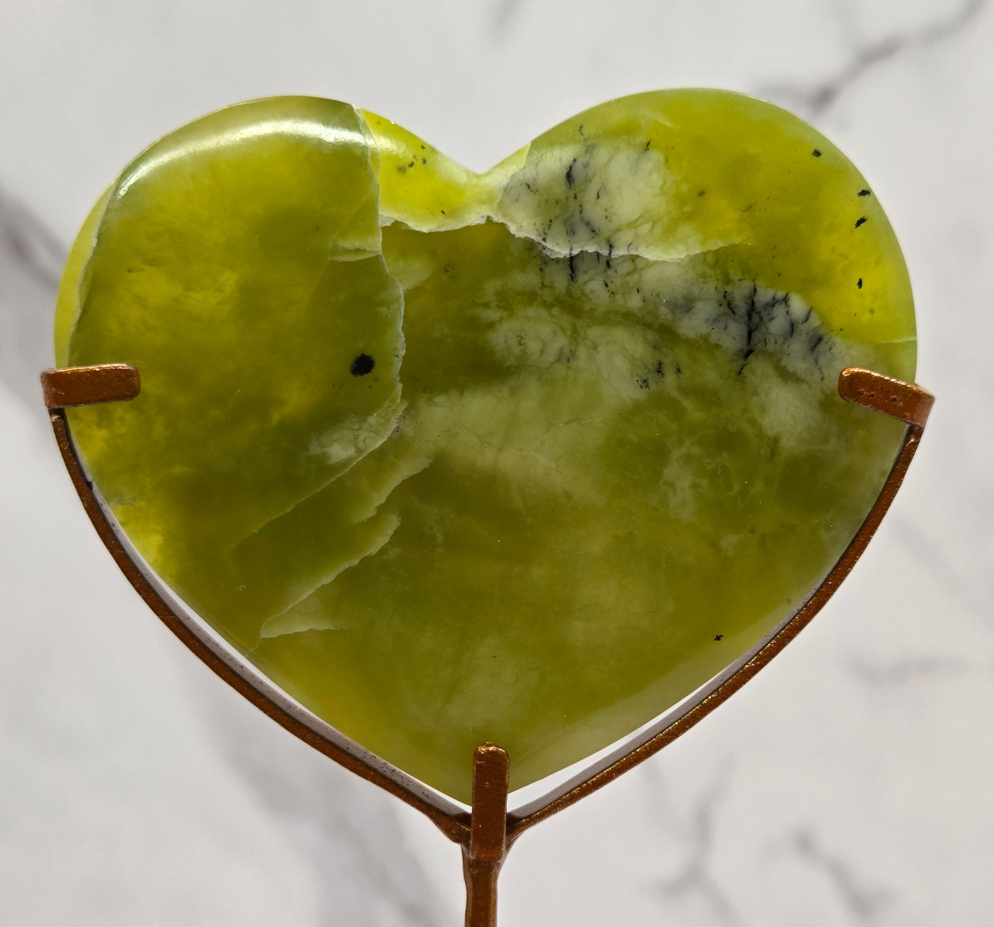 Vesuvianite heart on stand