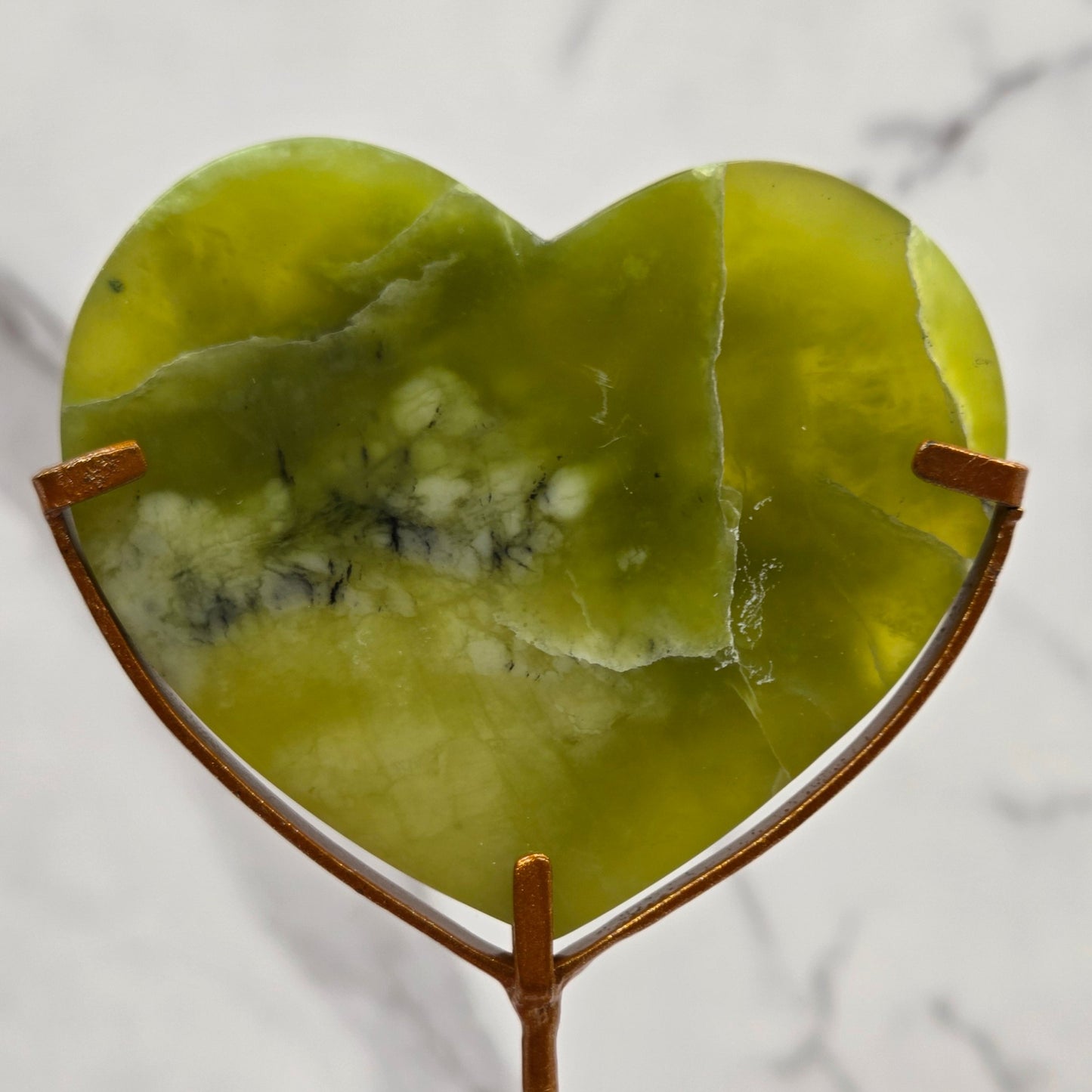 Vesuvianite heart on stand