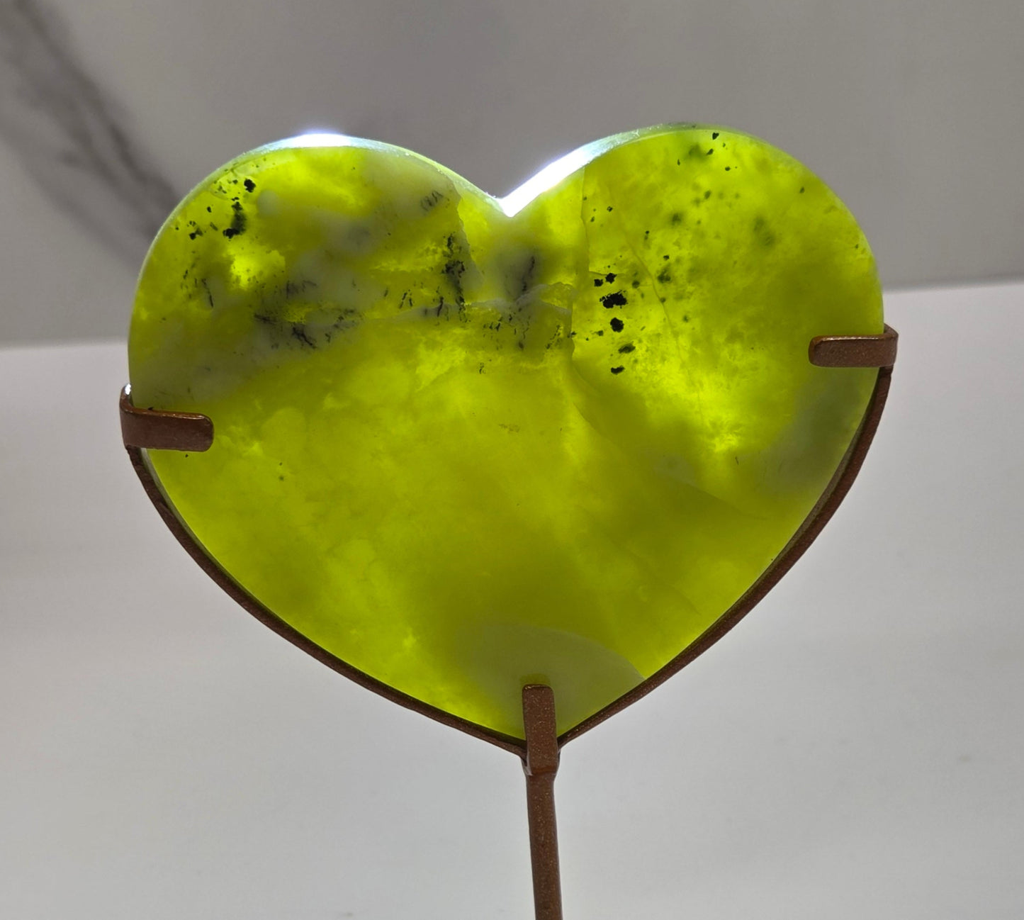 Vesuvianite heart on stand