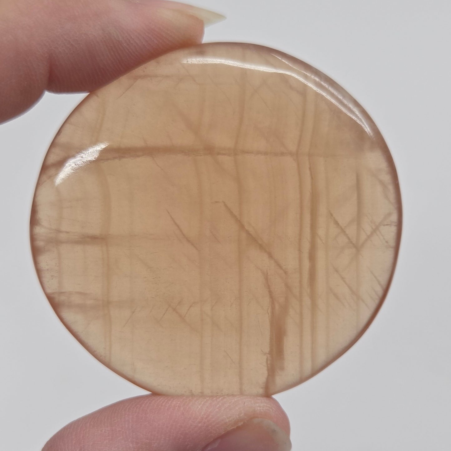 Honey Calcite flat coin
