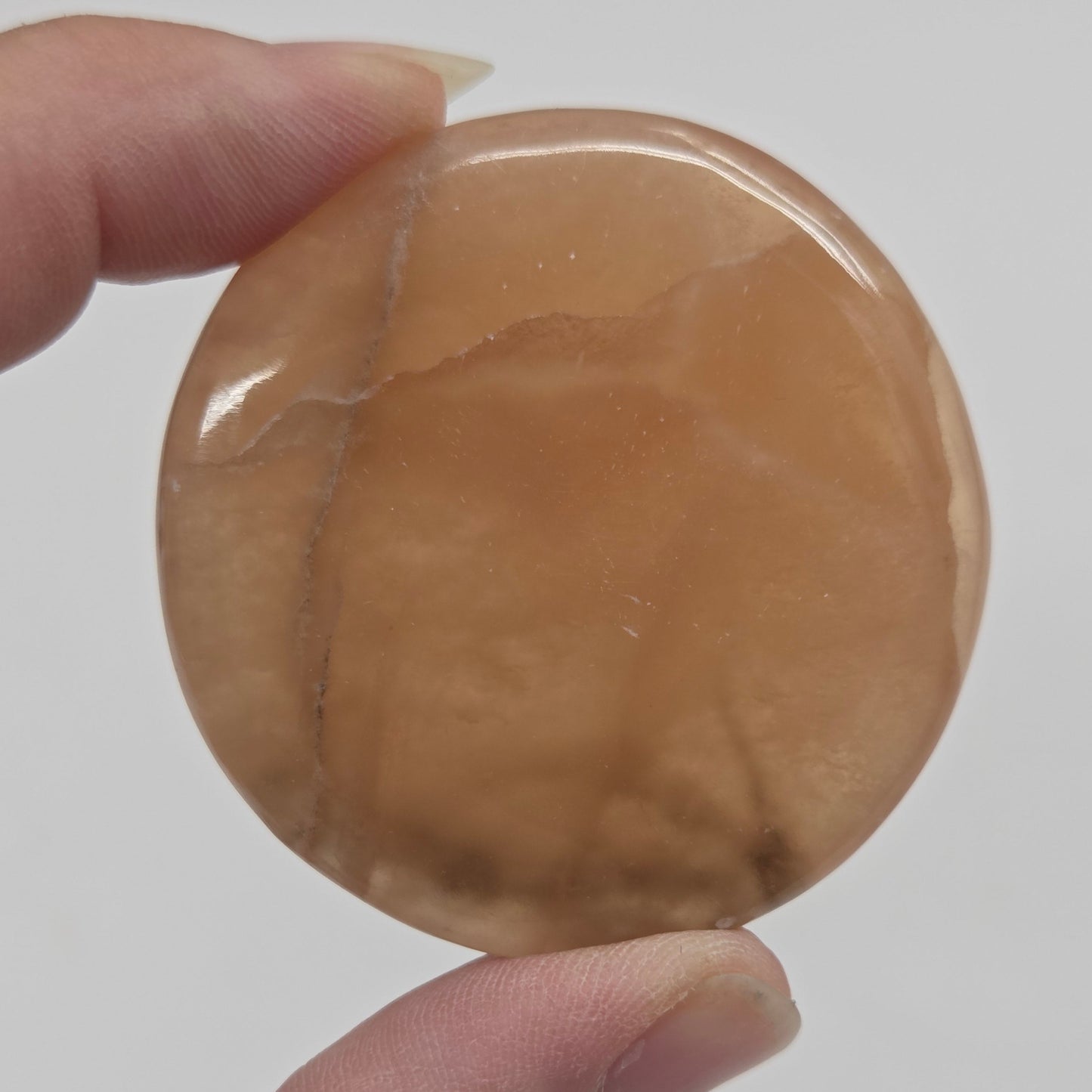 Honey Calcite flat coin
