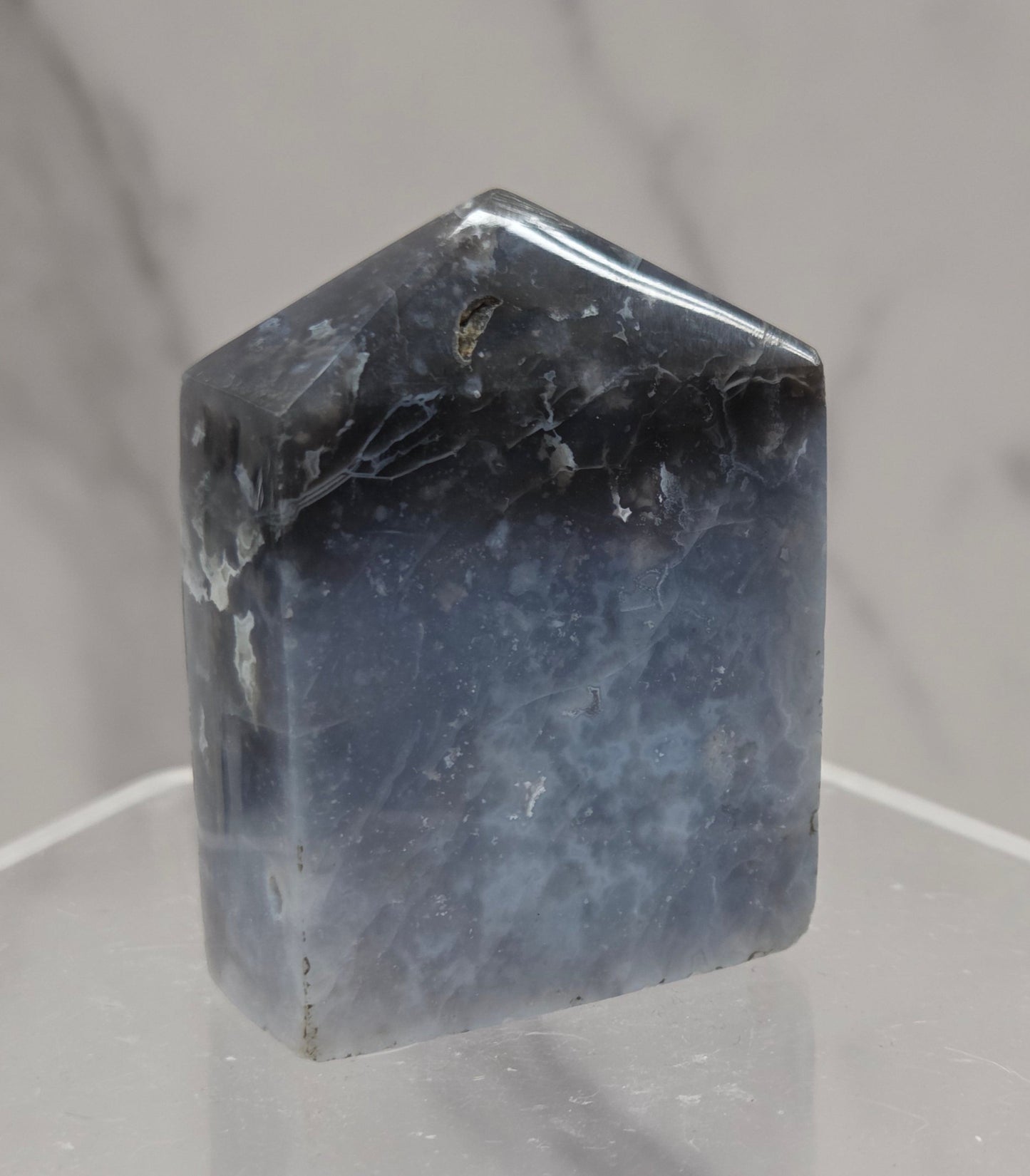 Blue Plume Agate tower