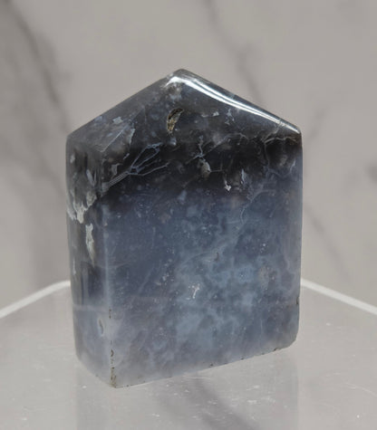 Blue Plume Agate tower
