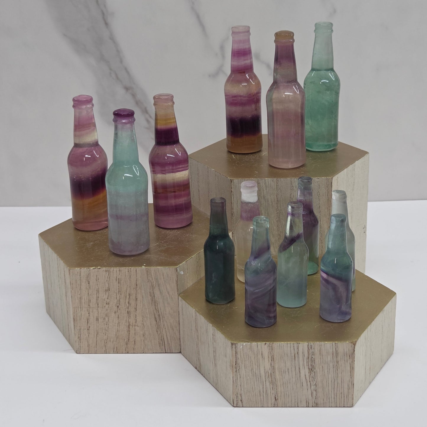 Fluorite beer bottle carving