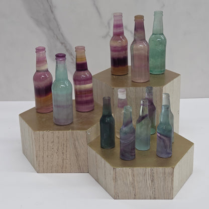 Fluorite beer bottle carving