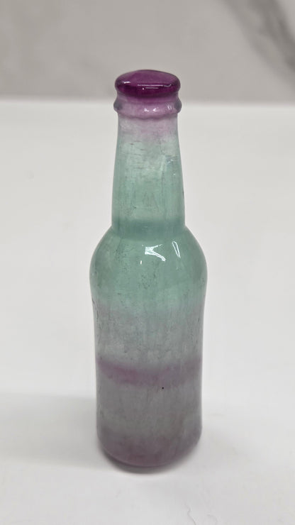 Fluorite beer bottle carving