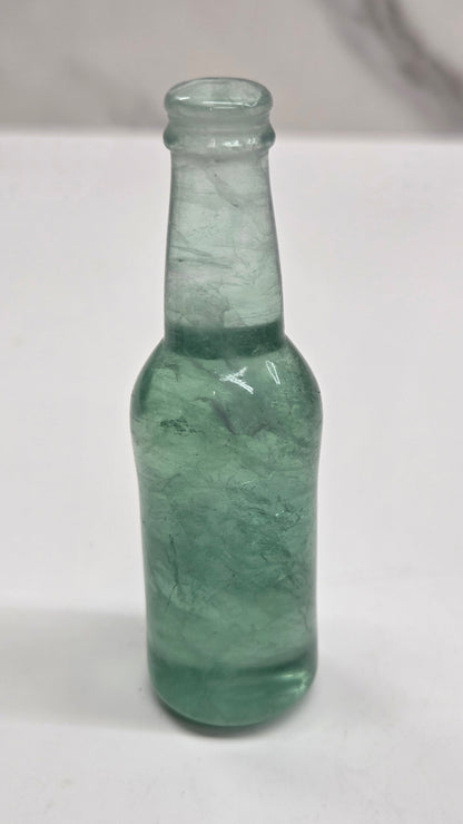 Fluorite beer bottle carving