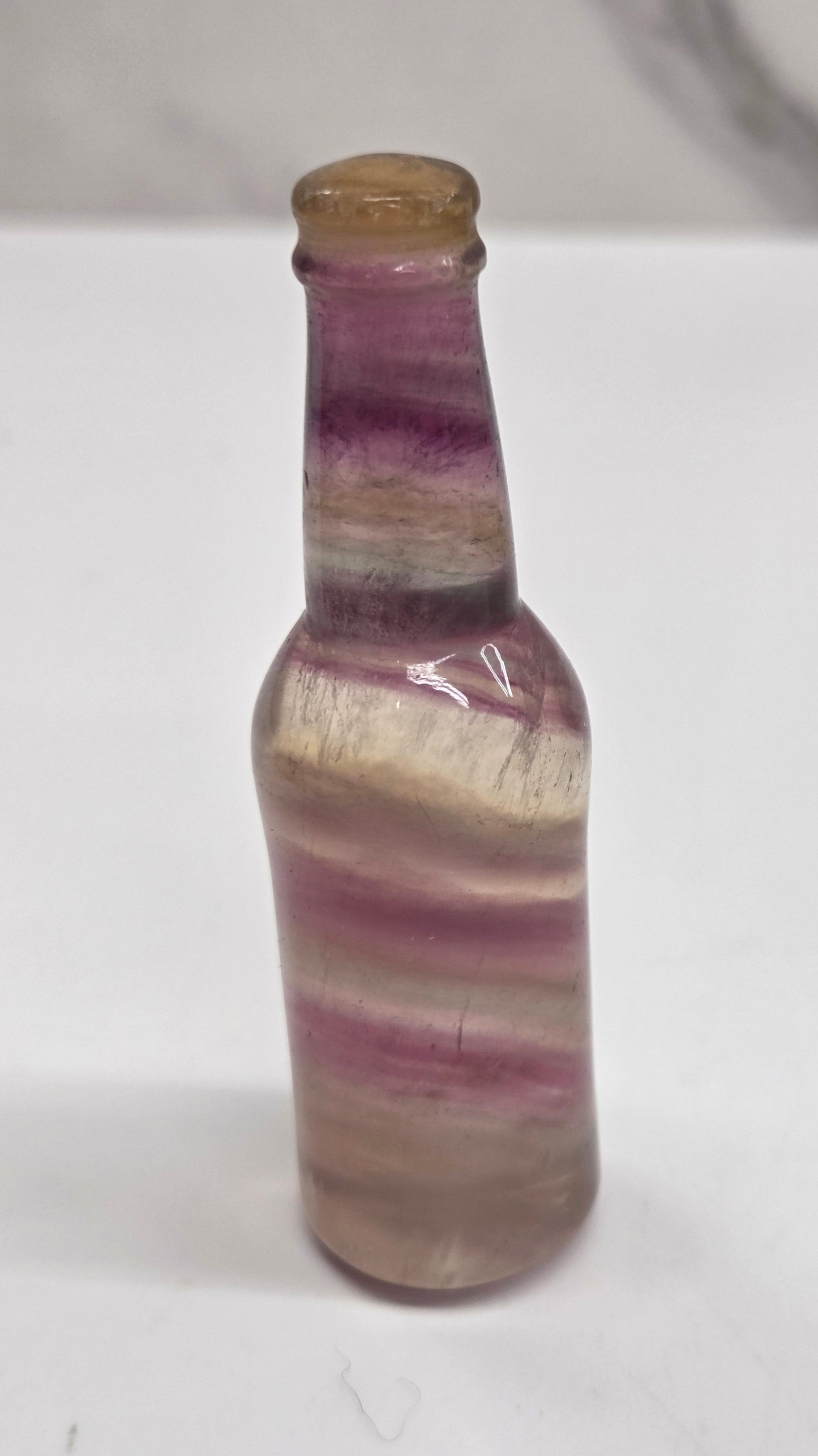 Fluorite beer bottle carving
