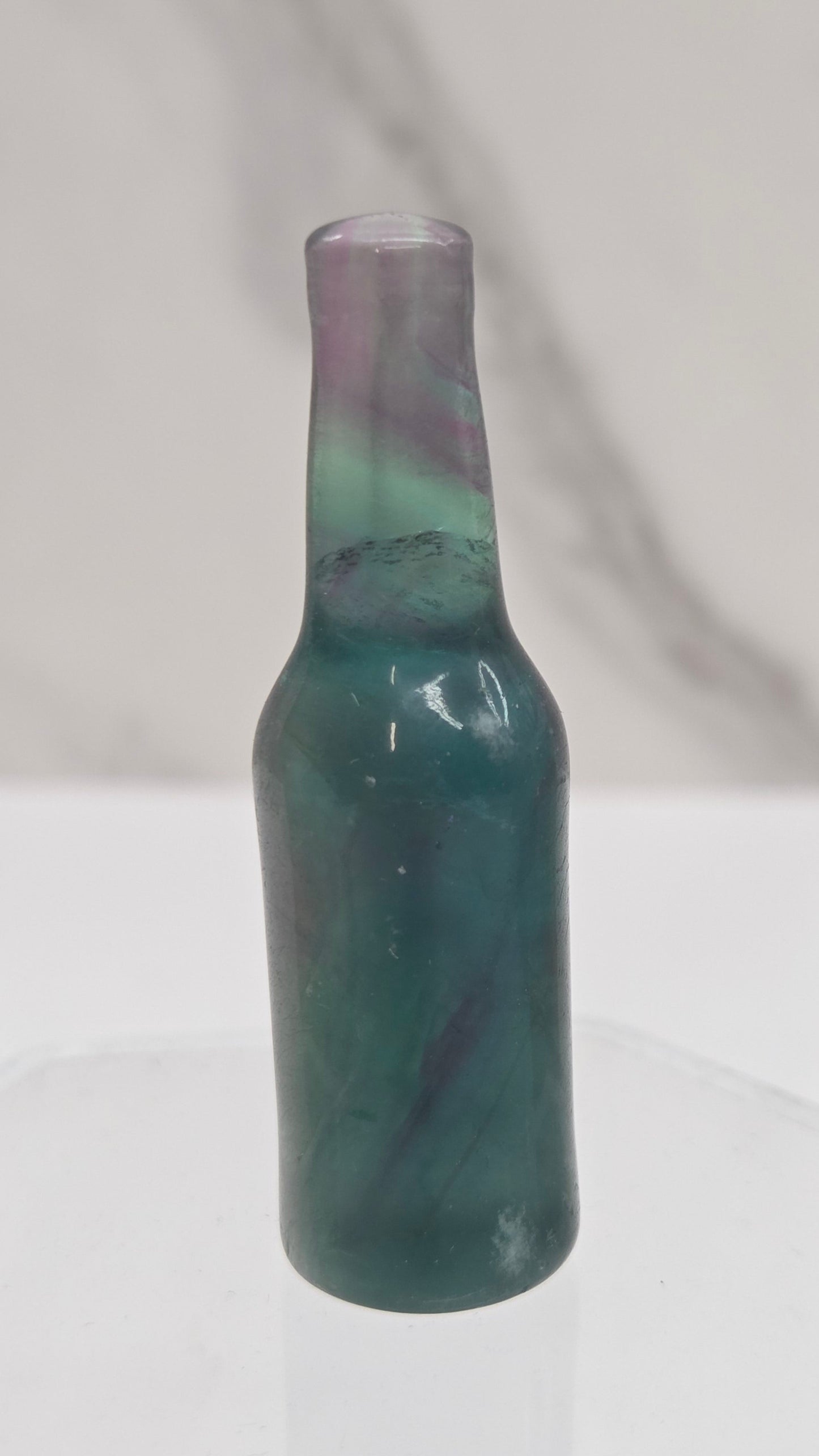 Fluorite beer bottle carving