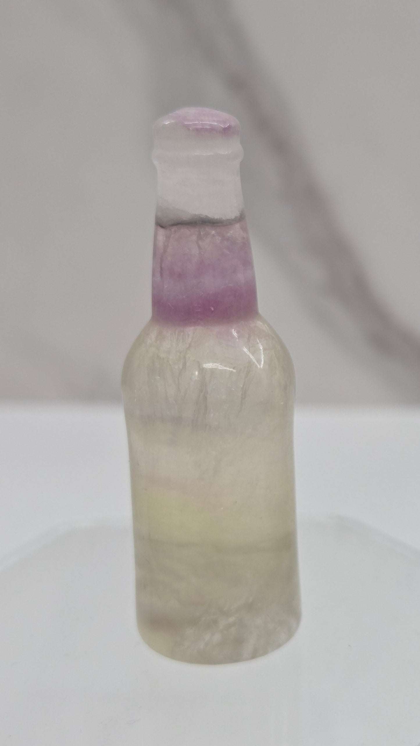 Fluorite beer bottle carving