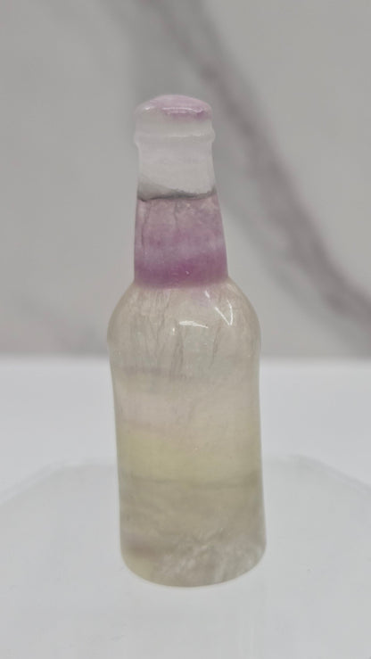 Fluorite beer bottle carving