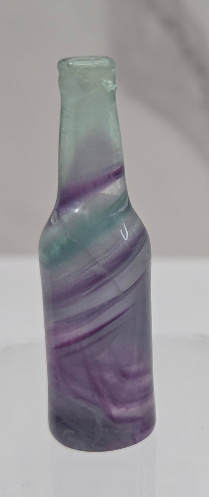 Fluorite beer bottle carving